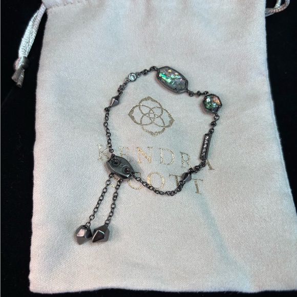 Kendra Scott Gunmetal Gray Bracelet with Abalone Iridescent Accents - Picture 1 of 7